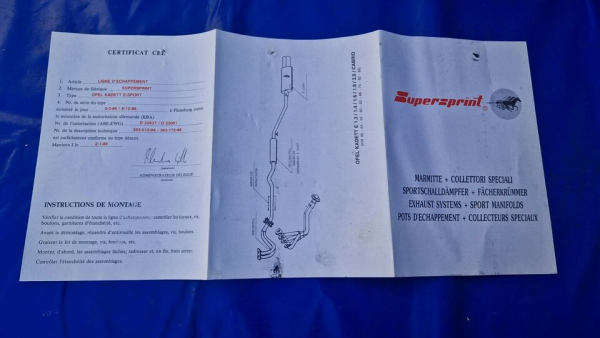 Supersprint Endschalldämpfer Opel Kadett E und Cabrio 2x80 rund gebörtelt